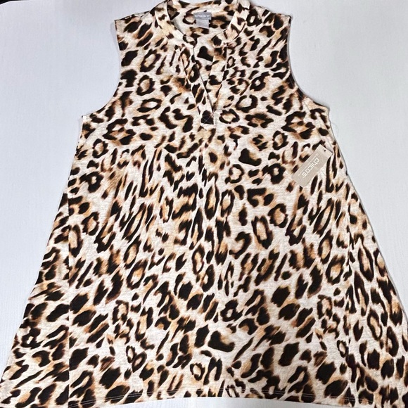 Chicos NWT Leopard Print Cotton Slub Tunic Tank Size 1 - Picture 12 of 13
